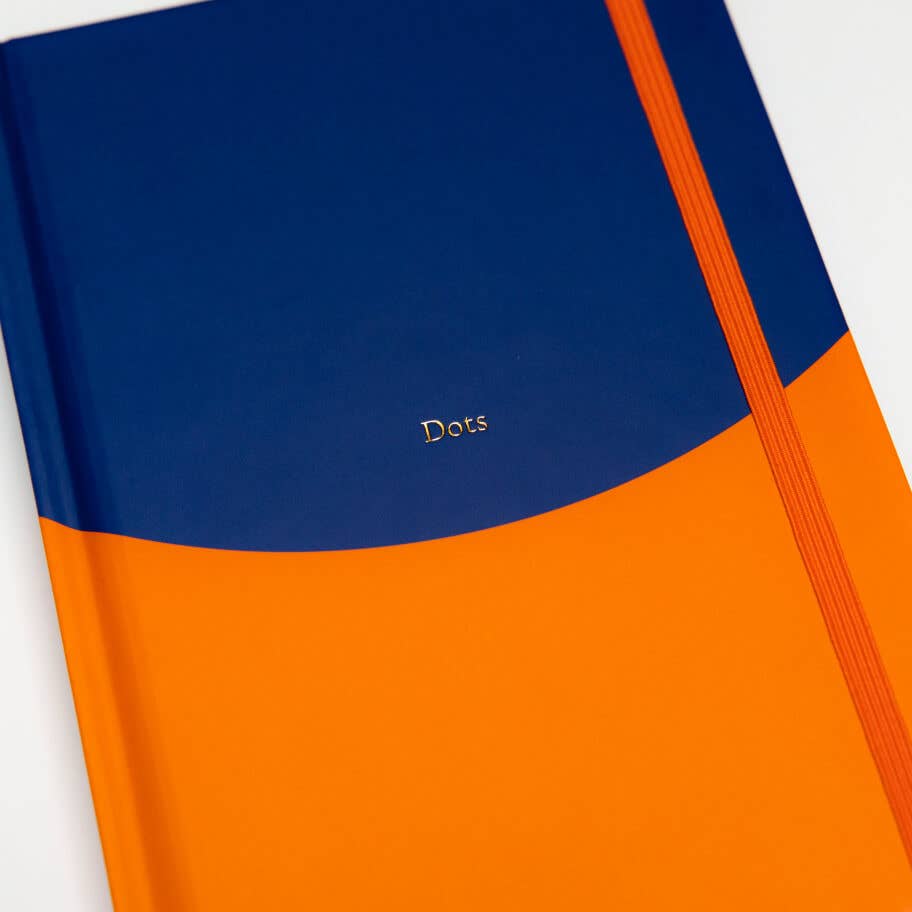 Yop & Tom USA - Contrast Navy & Orange A5 Dotted Notebook