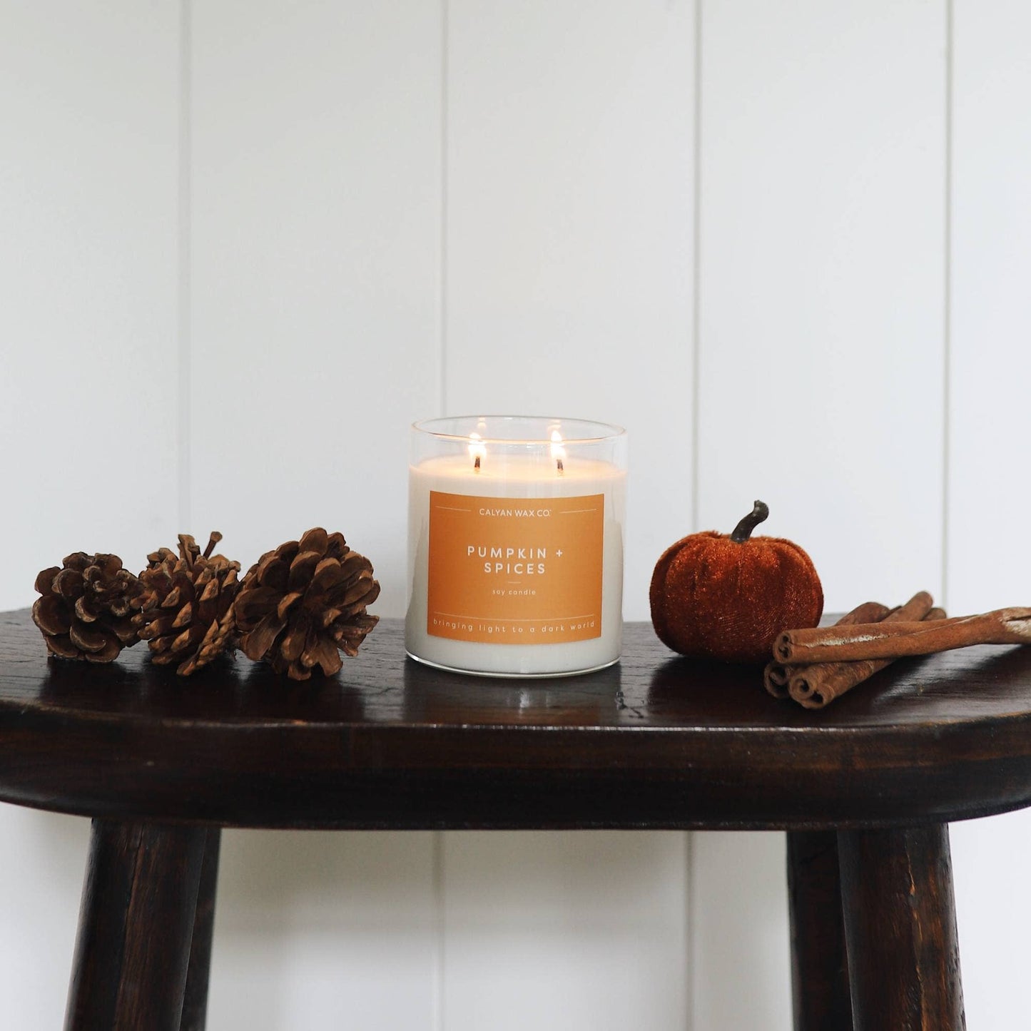 Calyan Wax Co. - Pumpkin + Spices - Clear Glass Tumbler Soy Candle