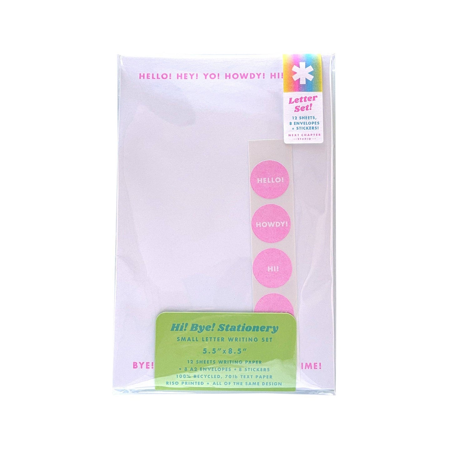 Next Chapter Studio - Letter Writing Set - "Hi! Bye!" Stationery