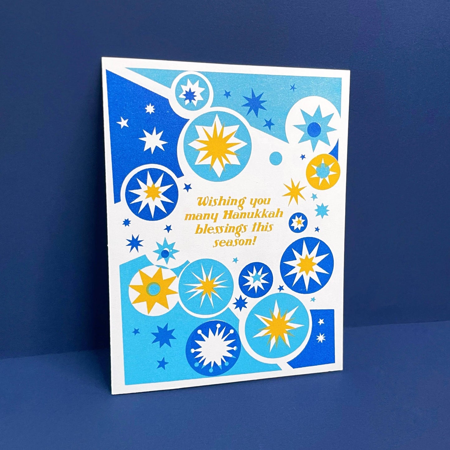 Pier Six Press - Hanukkah Blessings - Jewish Risograph Holiday Card