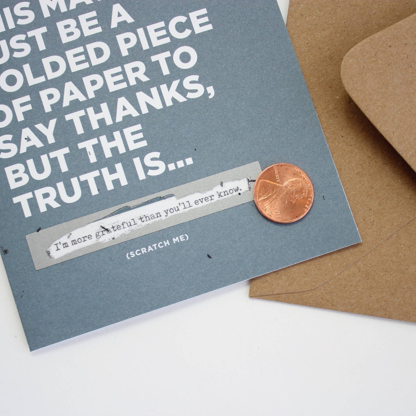 Inklings Paperie - Scratch-off Card - Folded Piece of Paper - Thank You