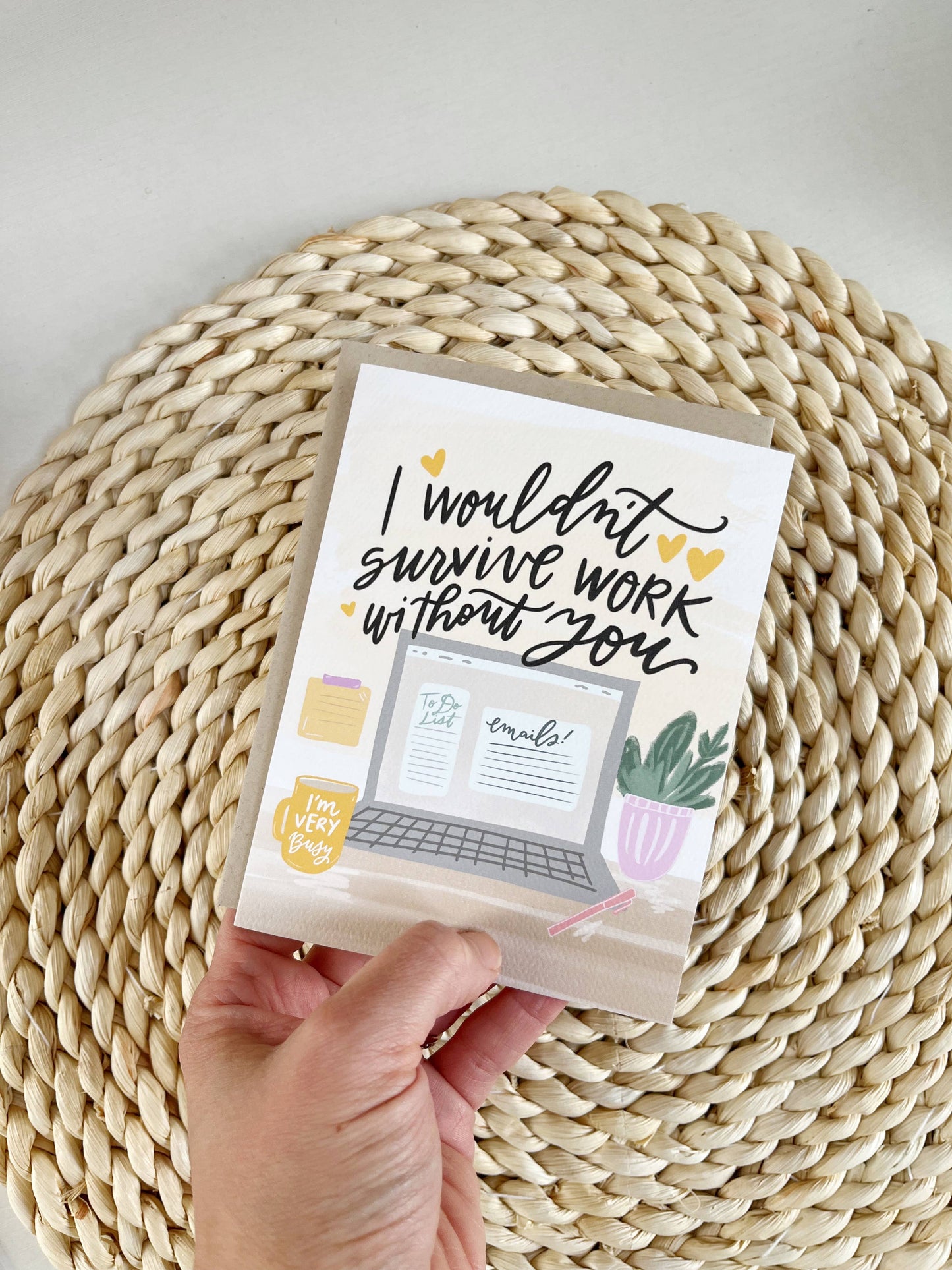 Prairie Letter Shop - Work Bestie Card | Coworker Greeting Card Work Humor