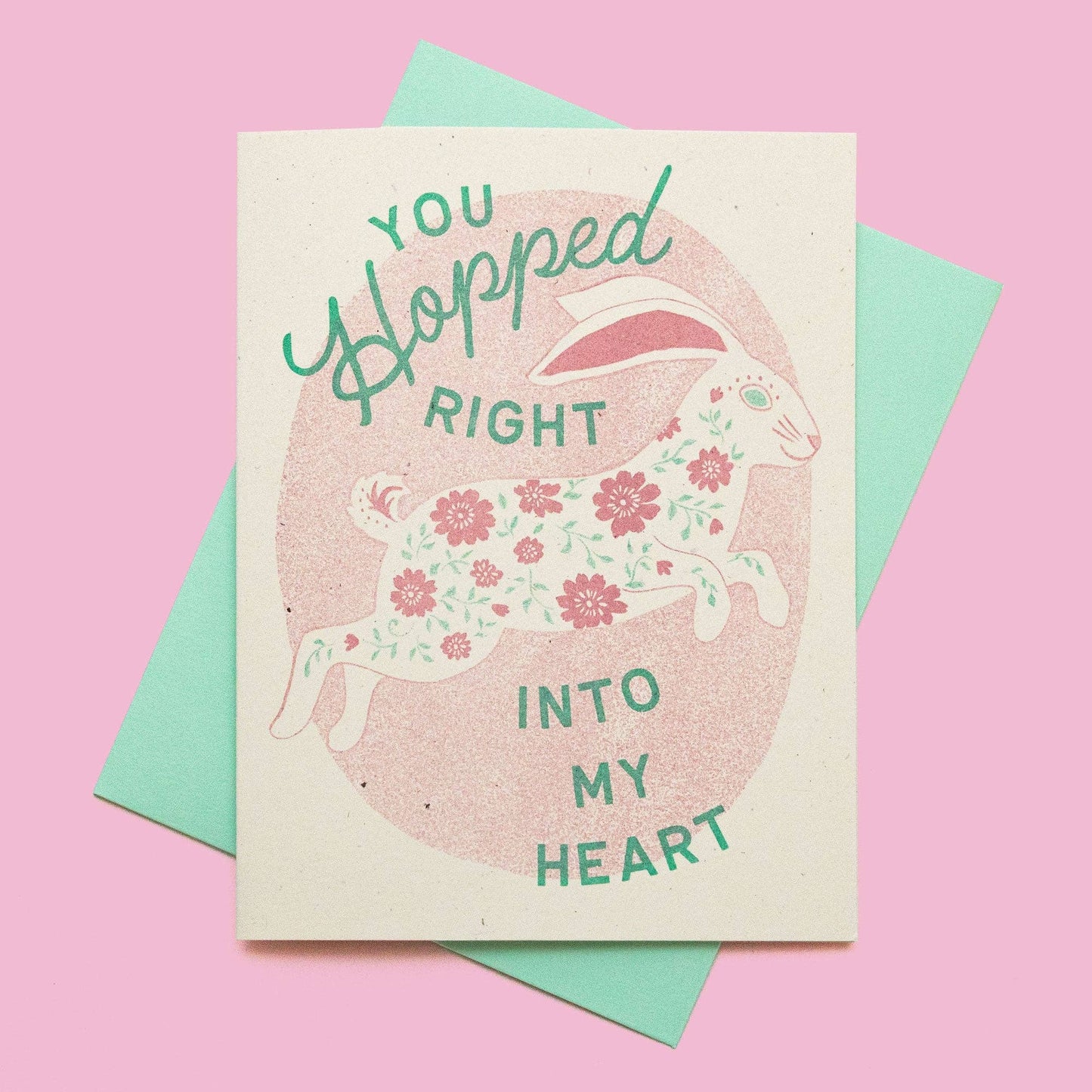 Hopped Right Into My Heart - Risograph Greeting Card