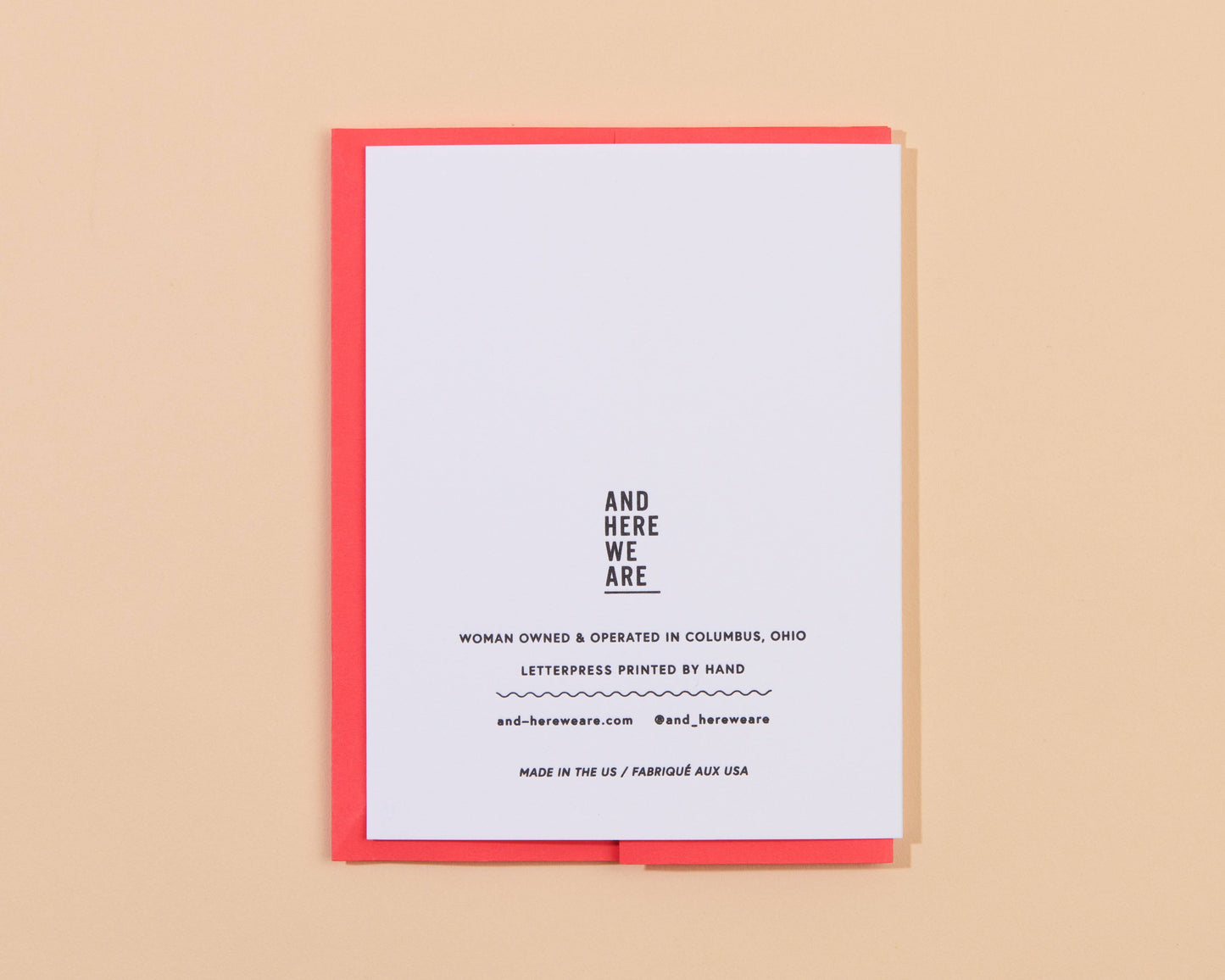 And Here We Are - Favorite Couple Wedding Letterpress Greeting Card