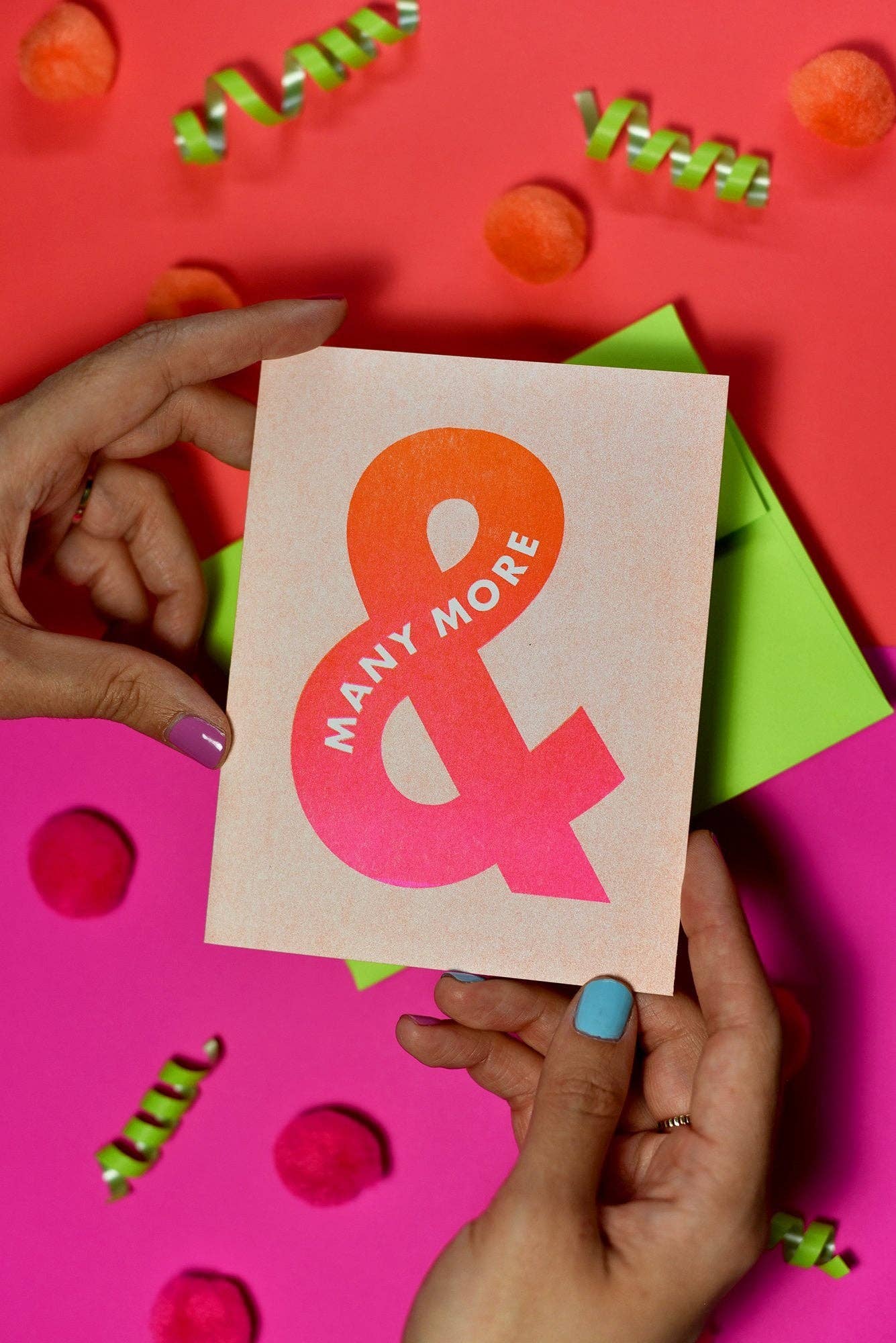 Next Chapter Studio - Punctuation "And Many More" Ampersand Happy Birthday Risograph Greetings Card