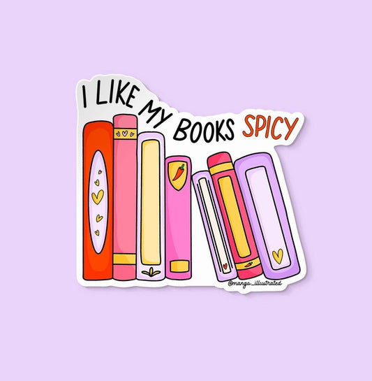 MangoIllustrated - I like my books spicy sticker