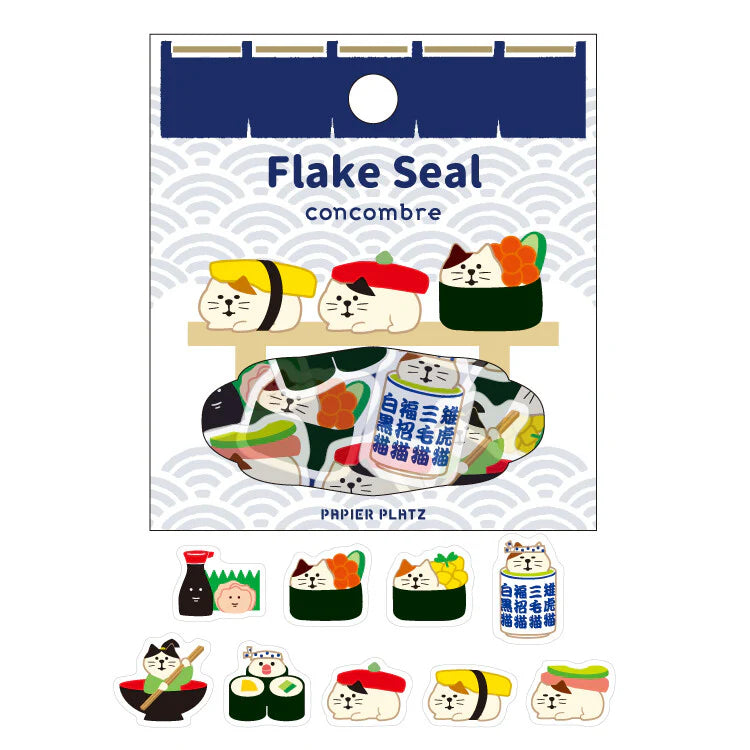 Papier Platz Flake Sticker - Sushi