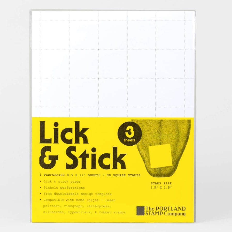Square Blank - Lick & Stick Stamps - Pack of 3