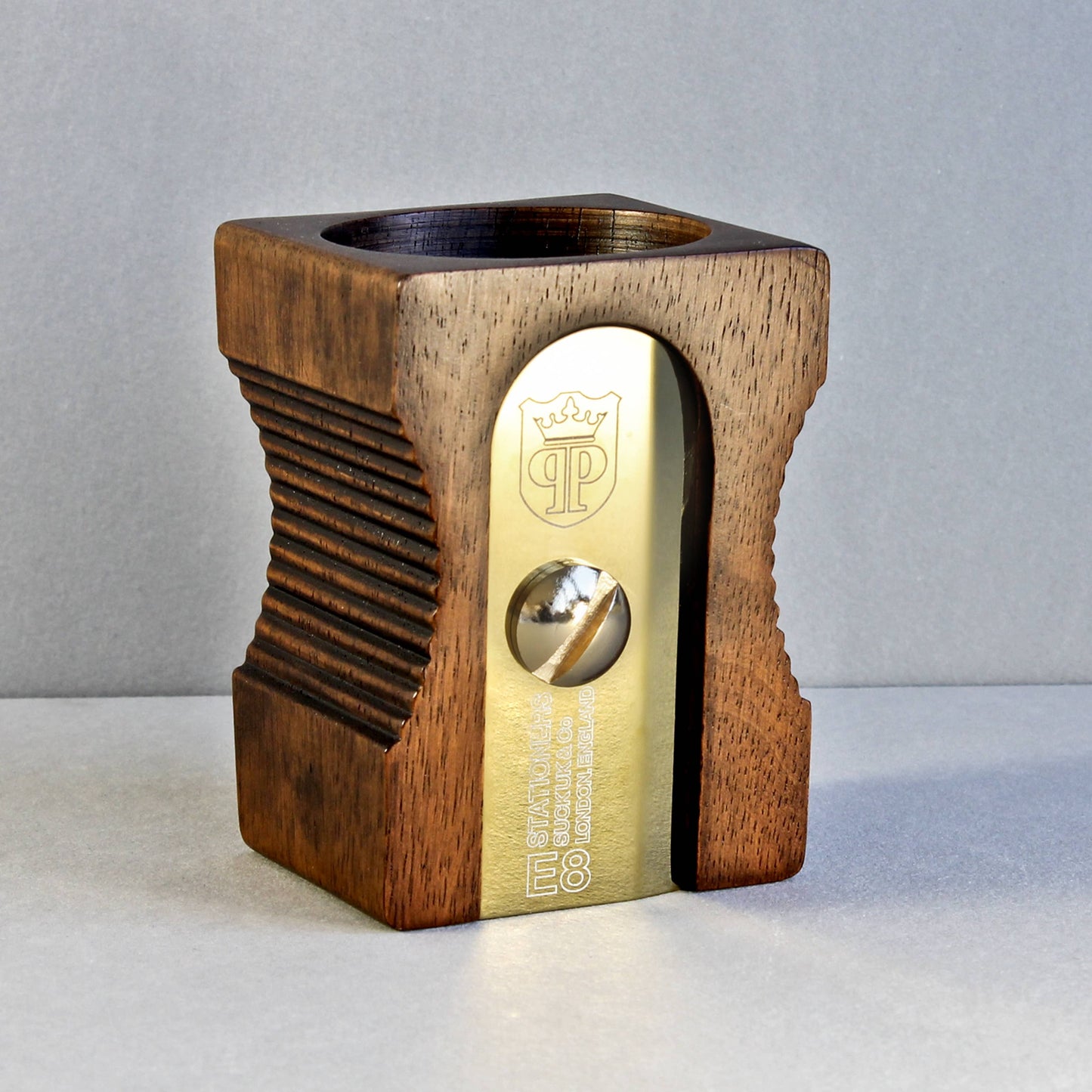 Wooden Sharpener Desk Tidy - Single Dark