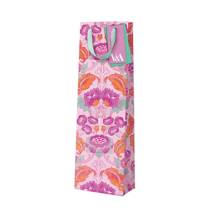 Neon Floral Pink Arts & Crafts - Wine Bottle Gift Bag