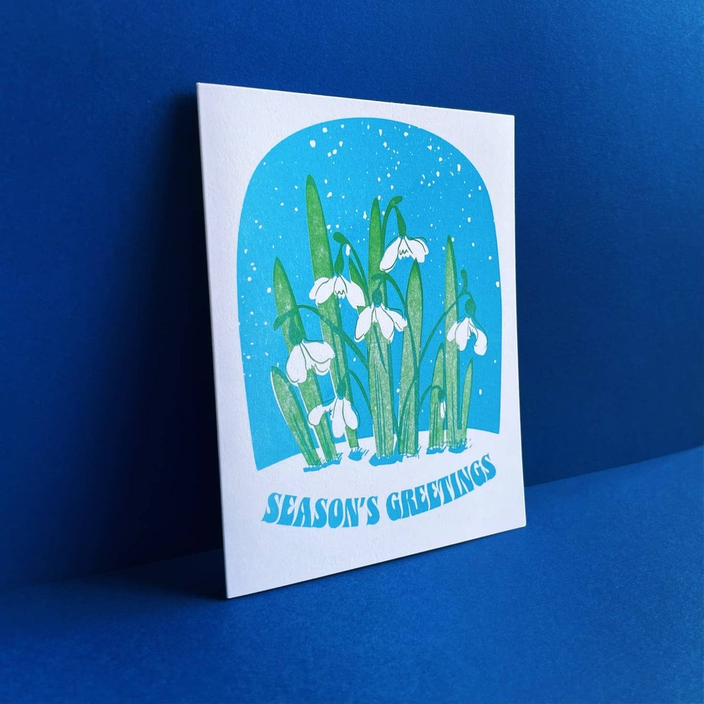 Pier Six Press - Seasons Greeting Snowdrop - Letterpress Holiday Card