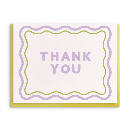 Dahlia Press - Thanks Wave - Letterpress Thank You Greeting Card