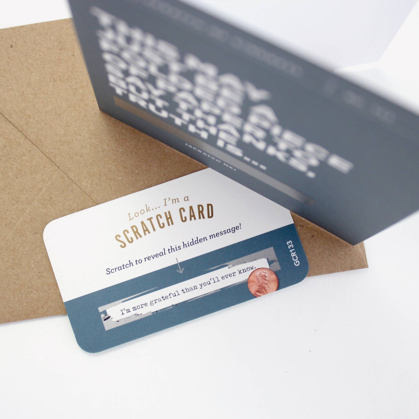 Inklings Paperie - Scratch-off Card - Folded Piece of Paper - Thank You