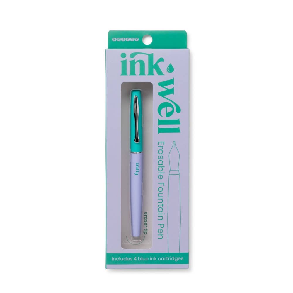 SNIFTY - INK WELL ERASABLE FOUNTAIN PEN - PERIWINKLE/KELLY GREEN