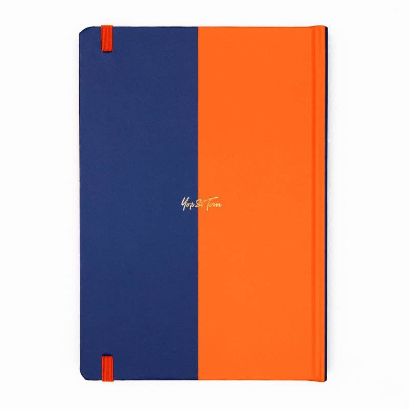 Yop & Tom USA - Contrast Lined Notebook (A5) - Navy & Orange