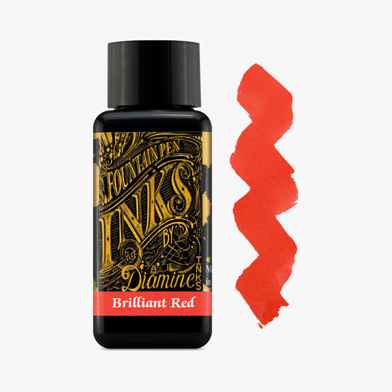 Brilliant Red - Diamine Bottle Ink - 30mL