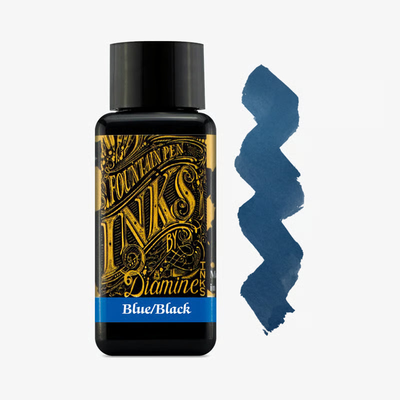 Blue Black - Diamine Bottle Ink - 30mL
