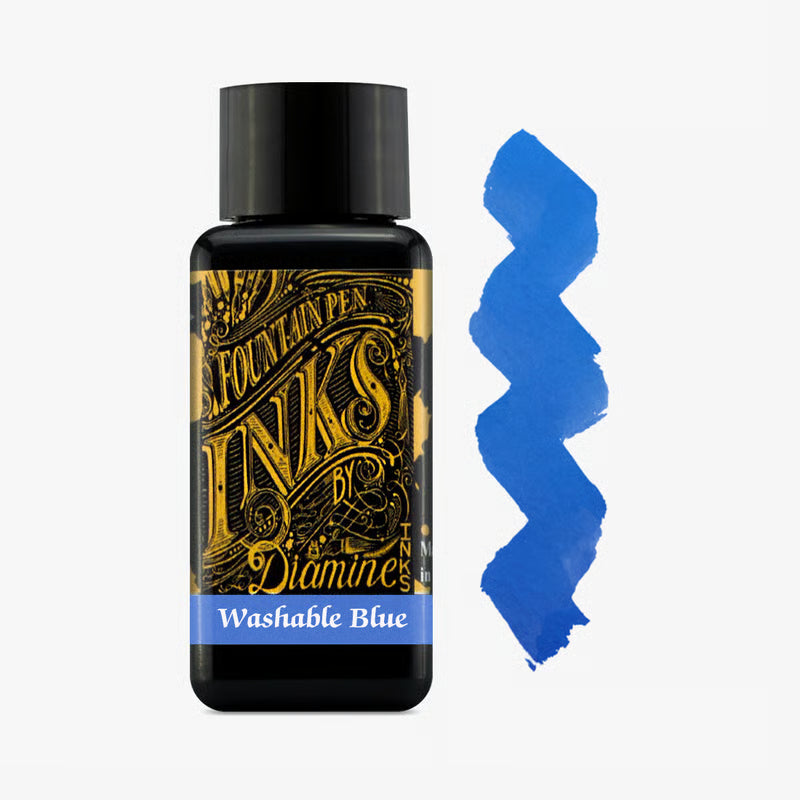 Washable Blue - Diamine Bottle Ink - 30mL