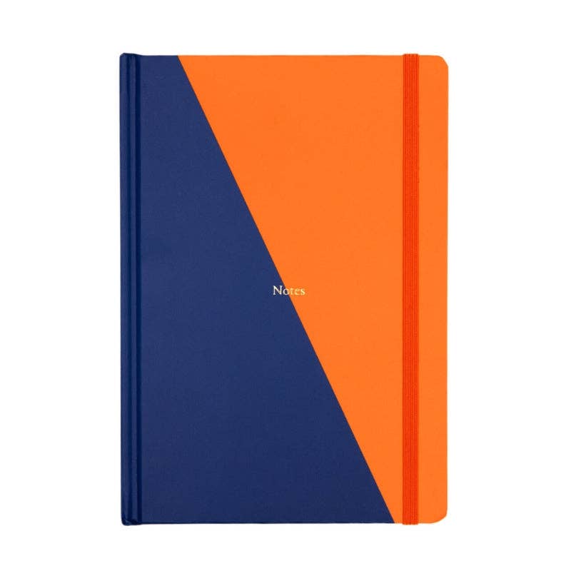 Yop & Tom USA - Contrast Lined Notebook (A5) - Navy & Orange