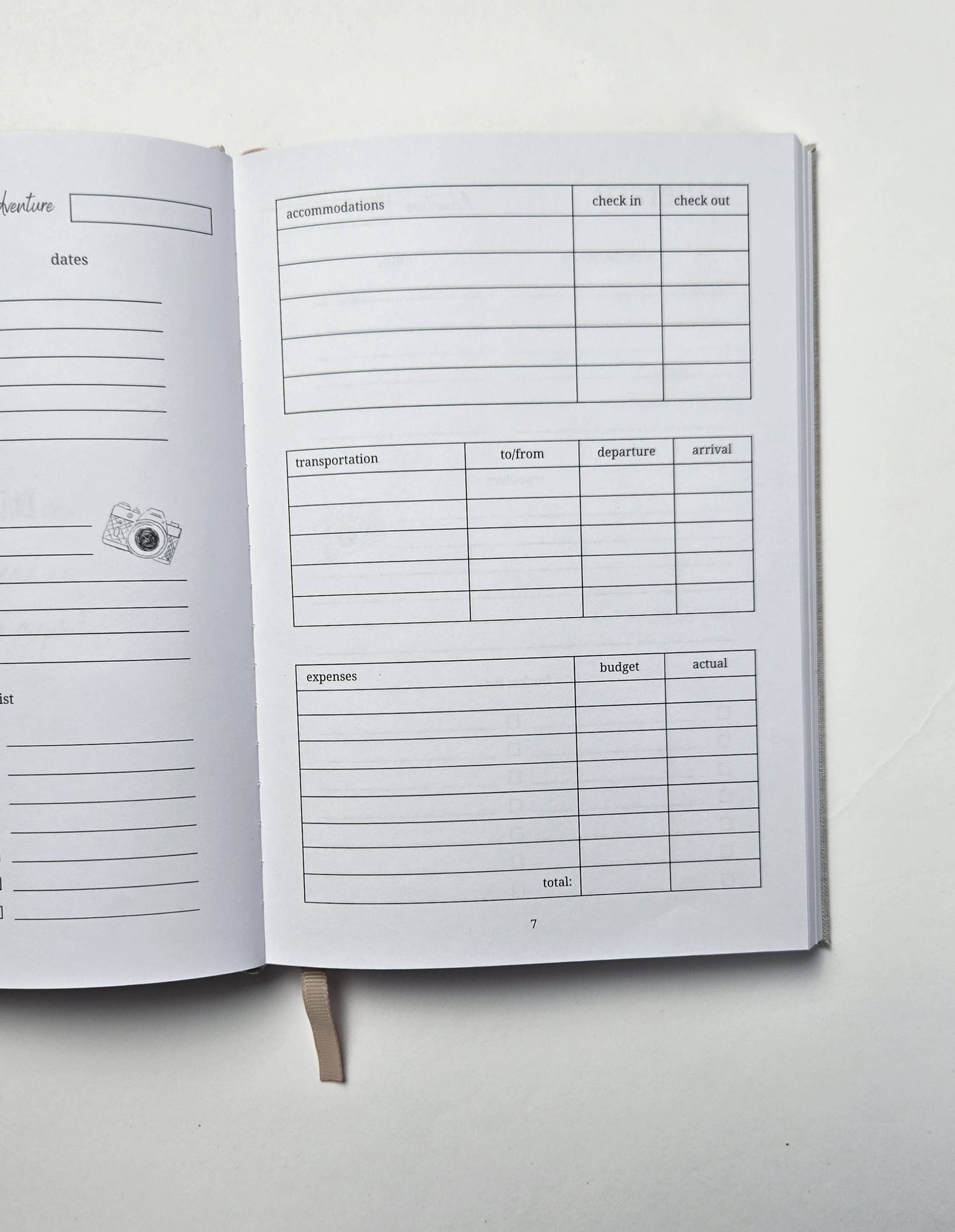 emmy+olly - Adventure Journal - Linen Customizable Travel Journal