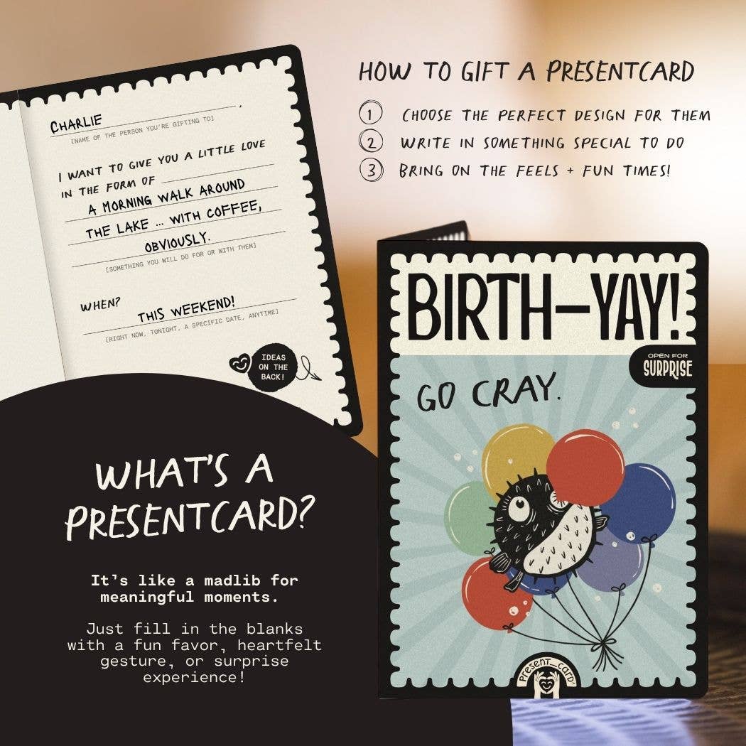 PresentCard™ | Go Cray - Birthday Fun Balloon Fish
