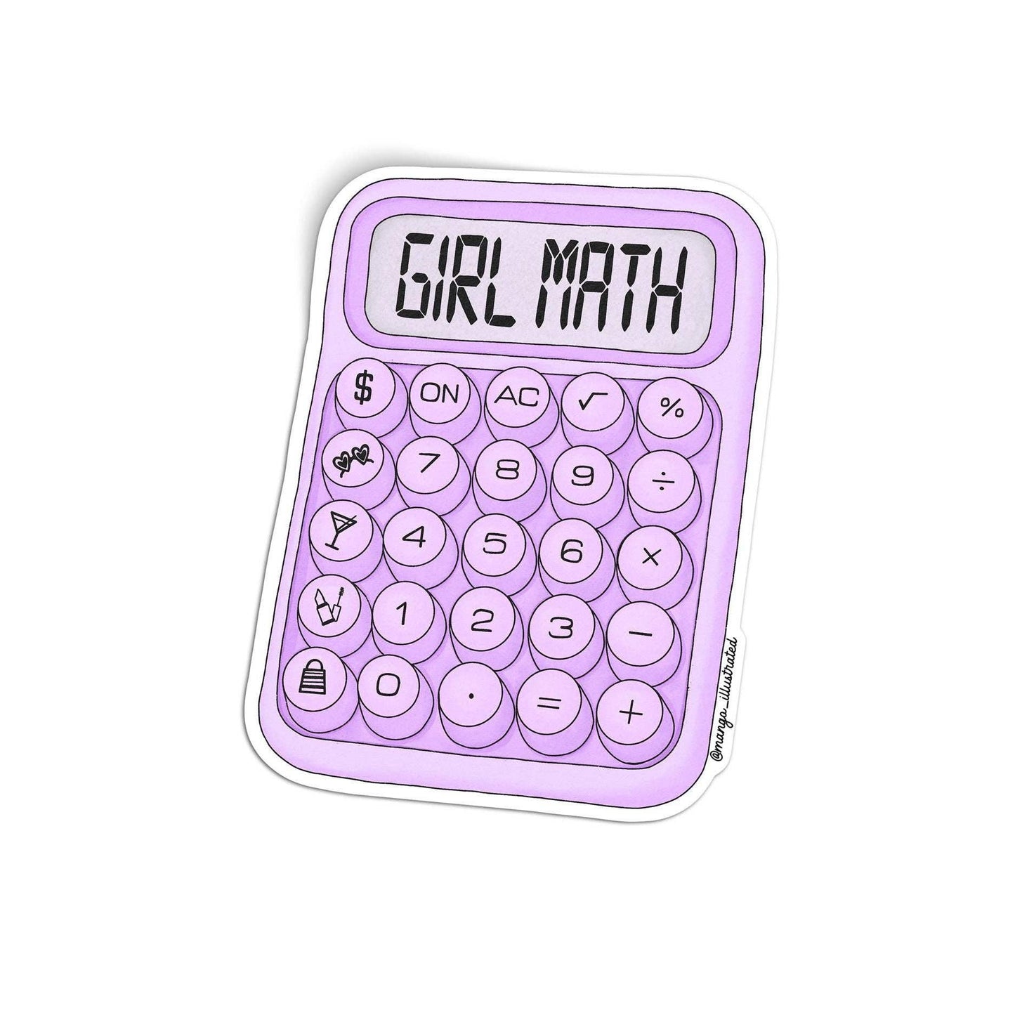 MangoIllustrated - Girl math calculator sticker
