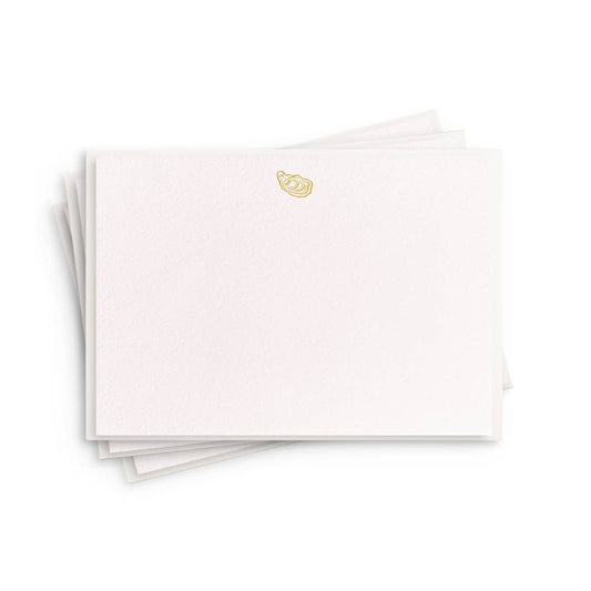 Dahlia Press - Oyster Fancy Flat - Foil Box Set of 8 Stationery