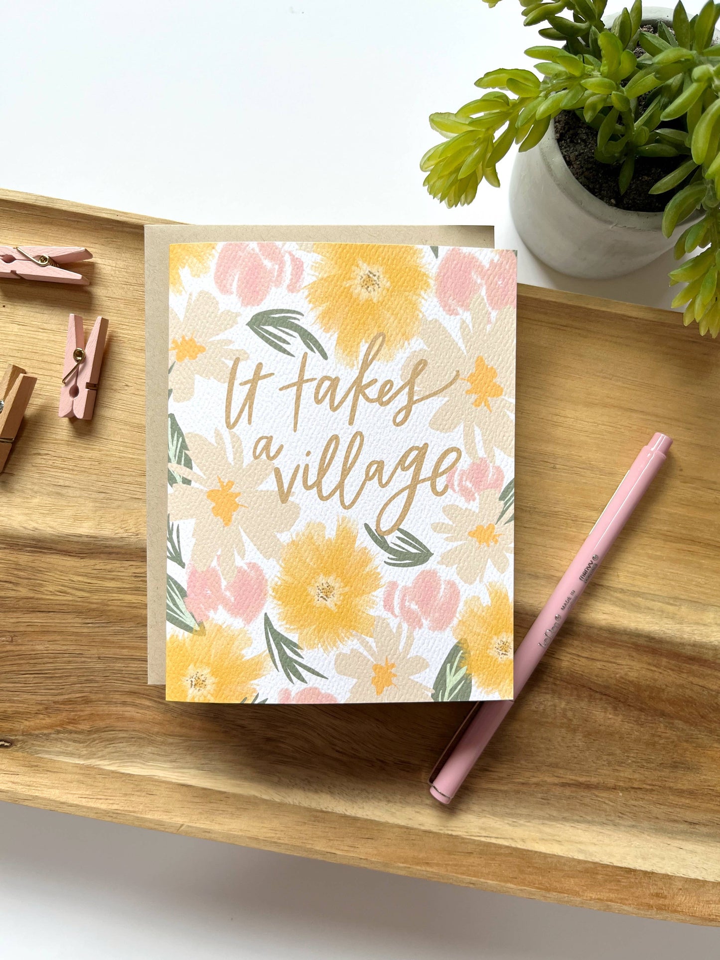 Prairie Letter Shop - It Takes a Village | Mother's Day Caregiver Greeting Card