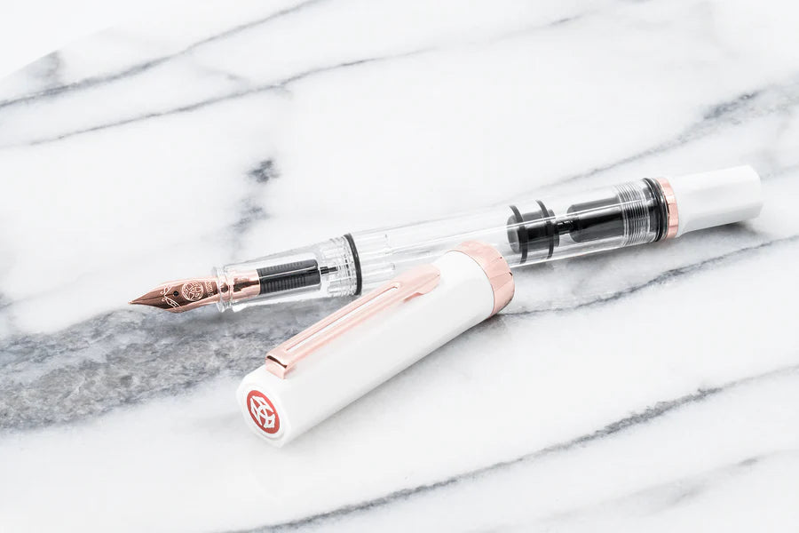 White - Rose Gold Nib - TWSBI Fountain Pen