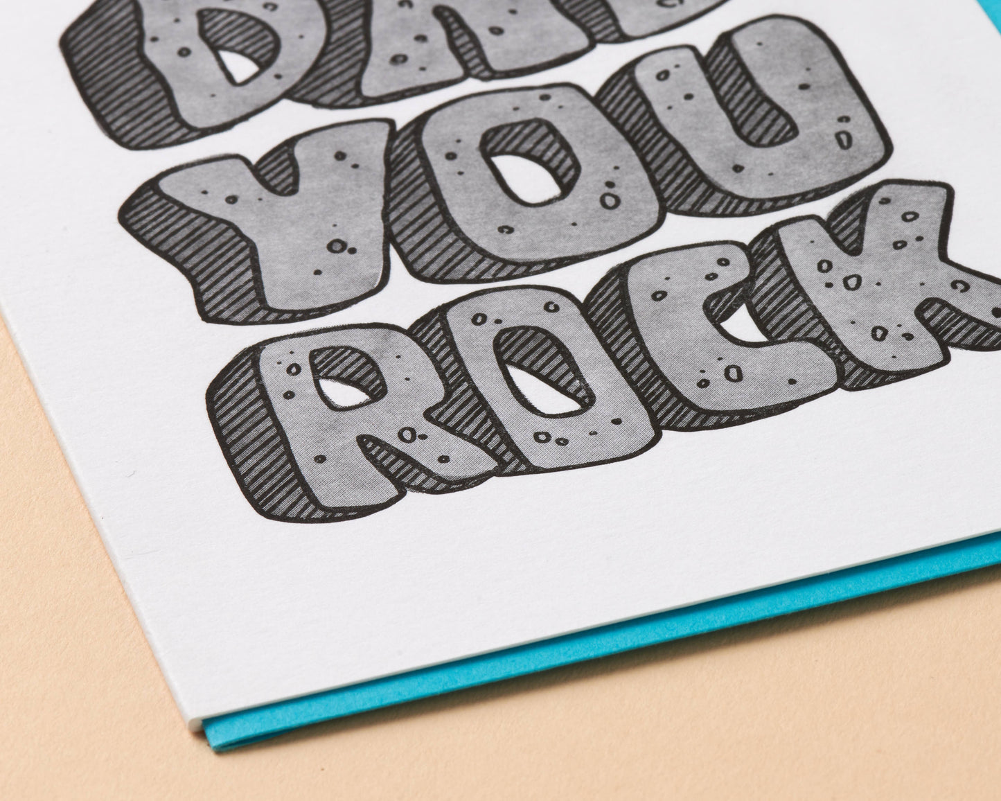 And Here We Are - Dad You Rock Birthday Letterpress Greeting Card - Father's Day