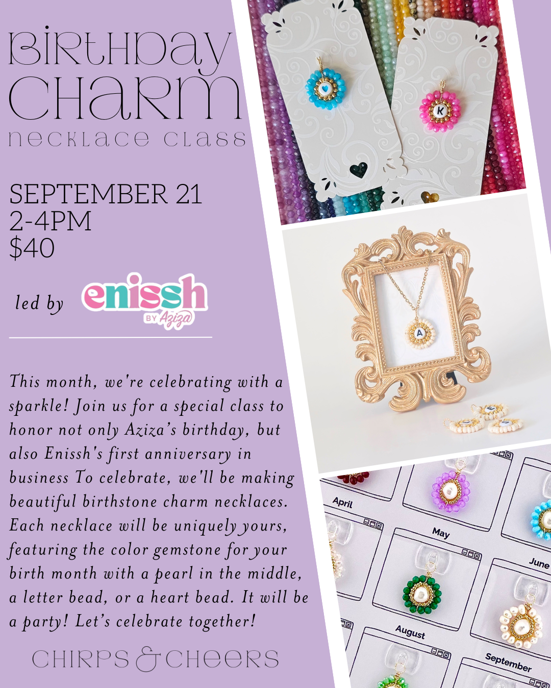 Birthday Charm Necklace Class || September 21st