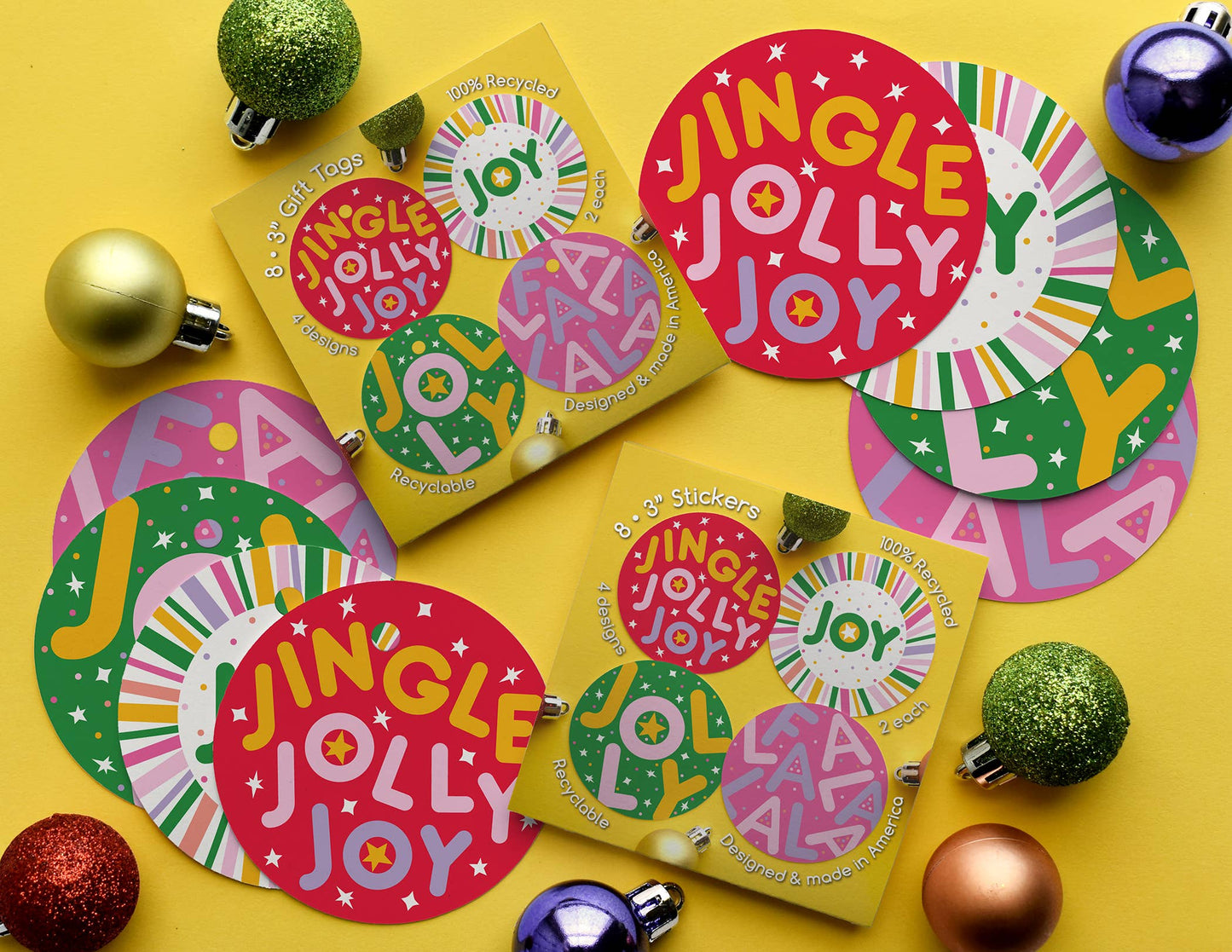 MASU - Jingle Jolly Joy Christmas Eco-Friendly Gift Tag Set of 8