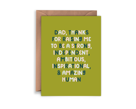 Twentysome Design - Thanks for Raising a Strong Human Dad Card