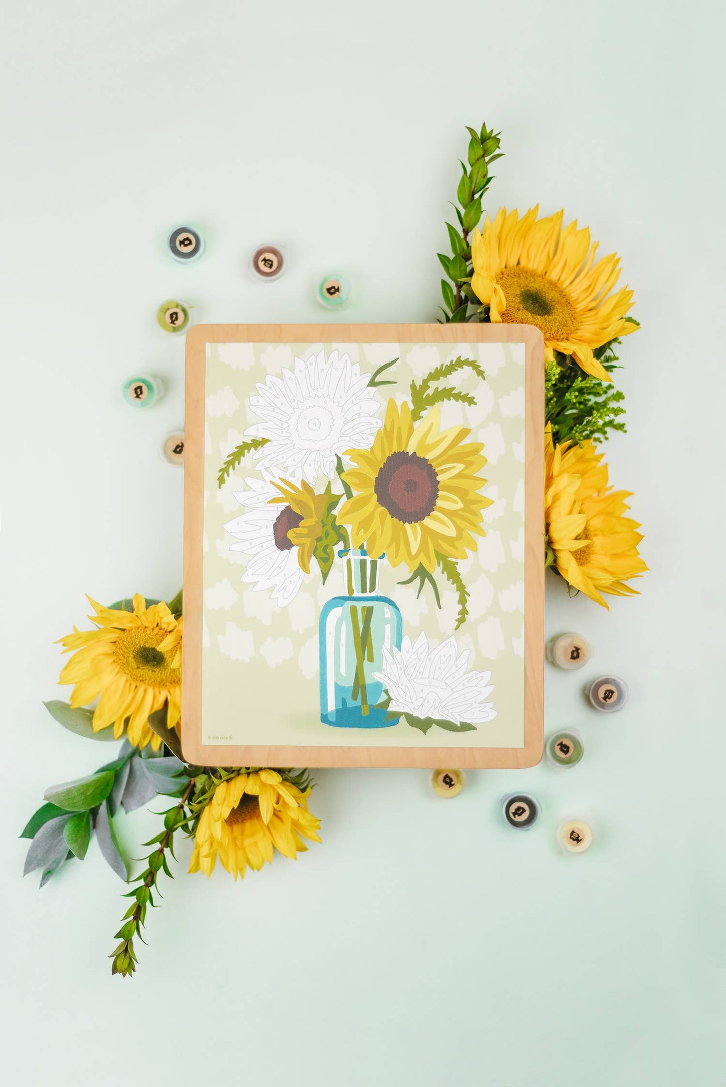 Elle Crée (She Creates) - Sunflowers in Vase (Yellow) Paint-by-Number Kit