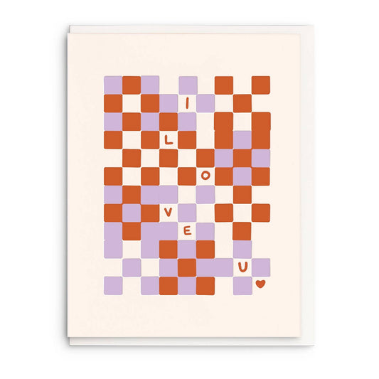 Dahlia Press - Checkers - Letterpress Valentine Greeting Card