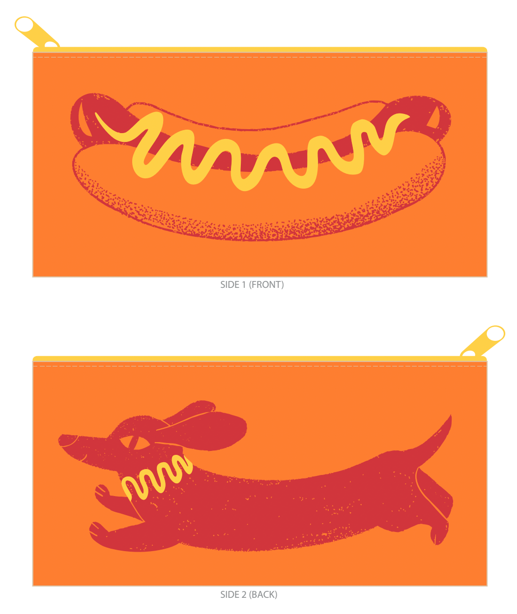 Pier Six Press - Hot Dog/Sausage Dog Canvas Travel Pouch