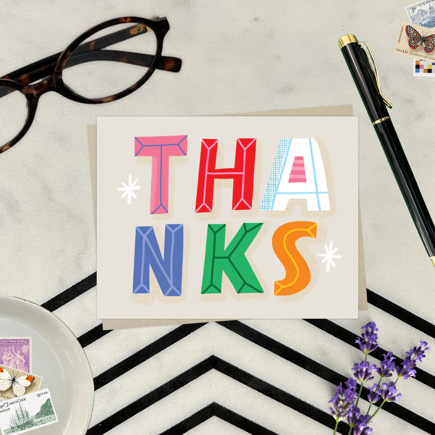 Barone and Co. - Block Letters TY Thank You Card