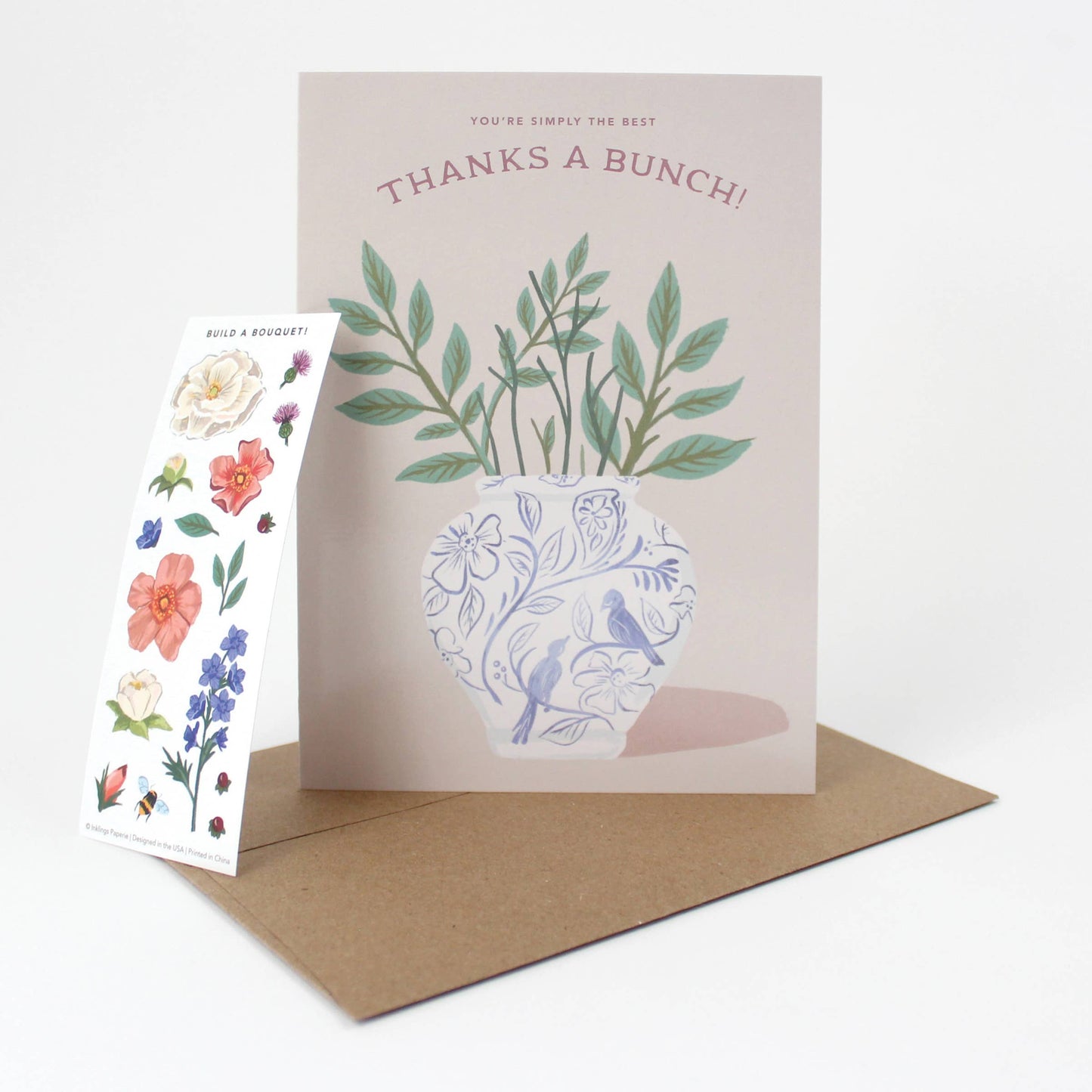Inklings Paperie - Sticker Scene Card - Thank You Bouquet