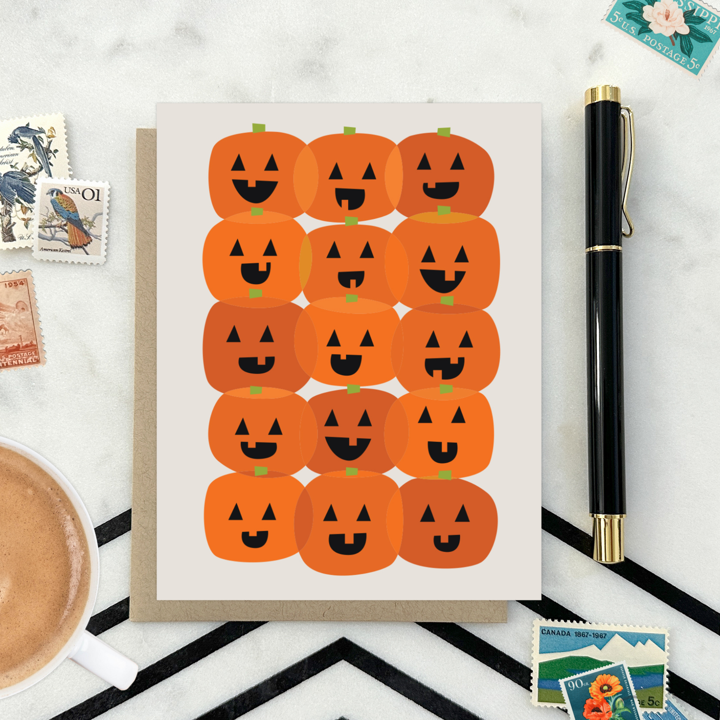 Barone and Co. - Modern Pumpkins Halloween Card