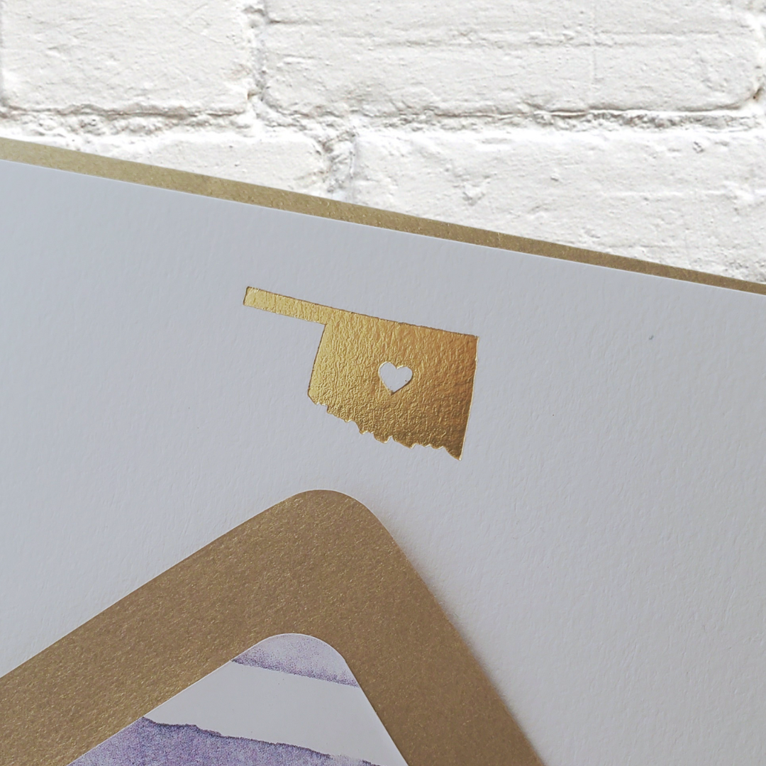 Oklahoma Gold Foil Flat Notecard Set