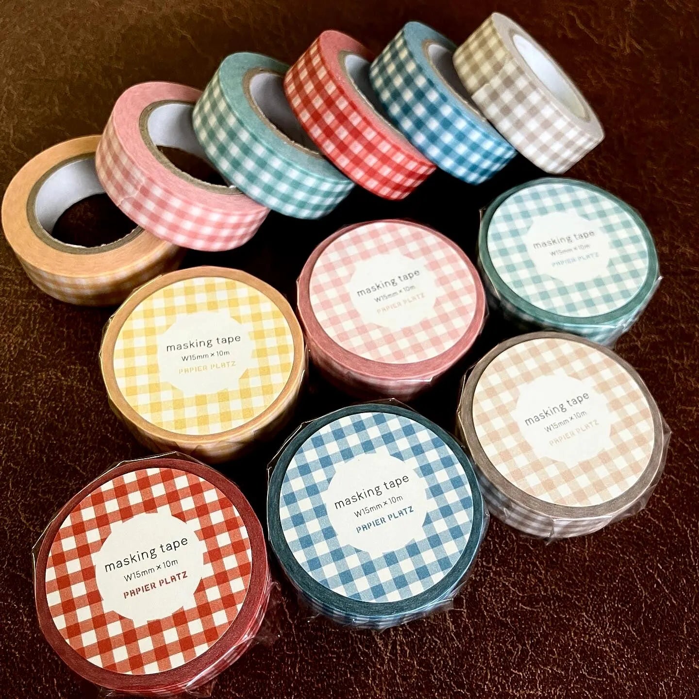 Papier Platz Washi Tape - Gingham Check Pink