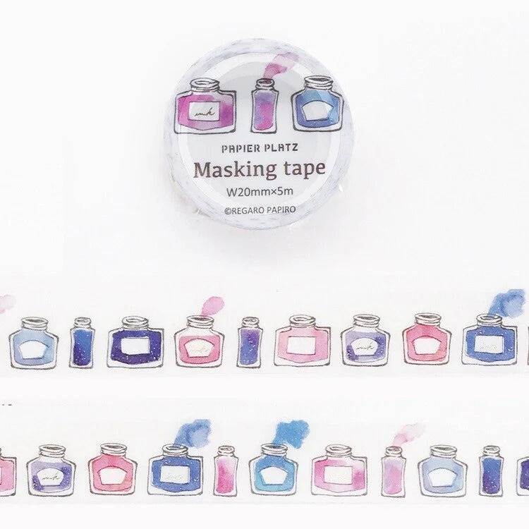 Papier Platz Washi Tape - Shimmer Ink Bottles