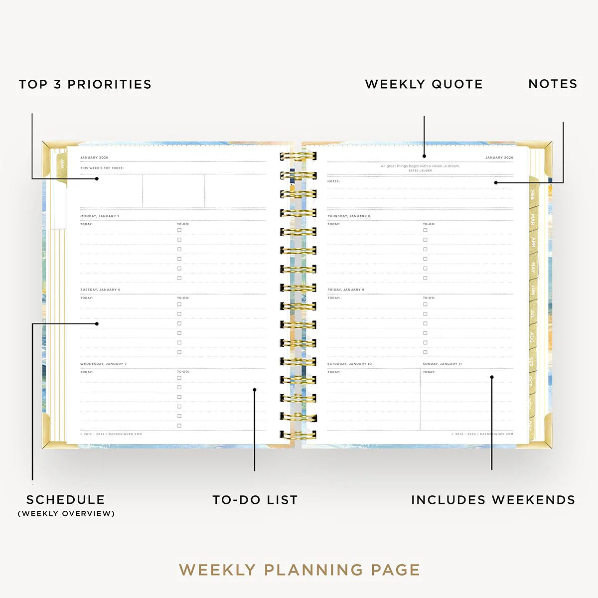 Sea and Sky - Weekly 2026 Planner