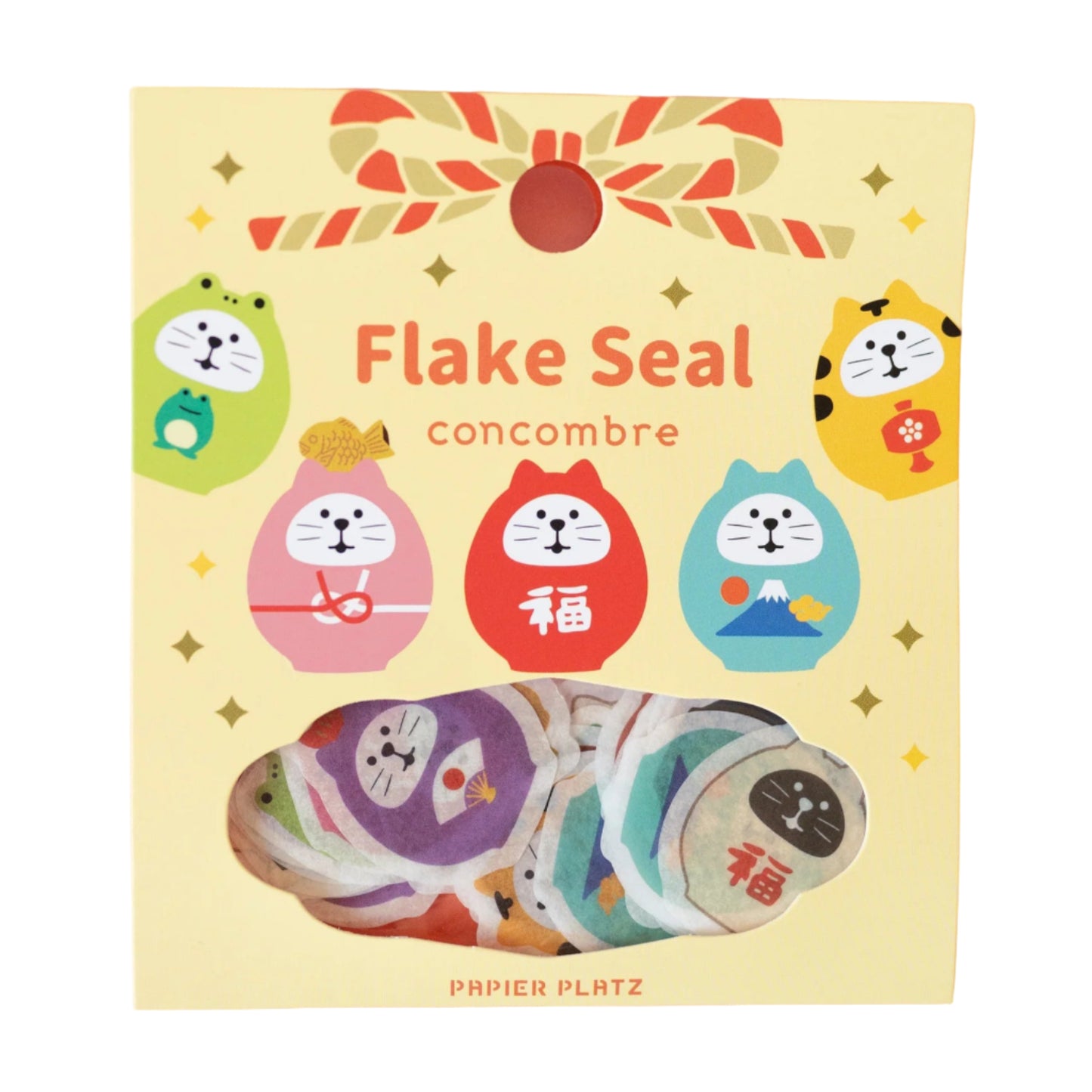 Papier Platz Flake Sticker - Daruma Cat