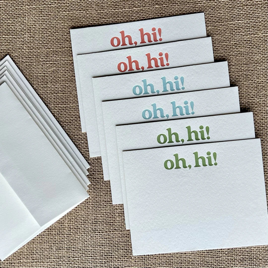 Brave Birds - Oh, Hi! Letterpress Notecard Set - 6 pack