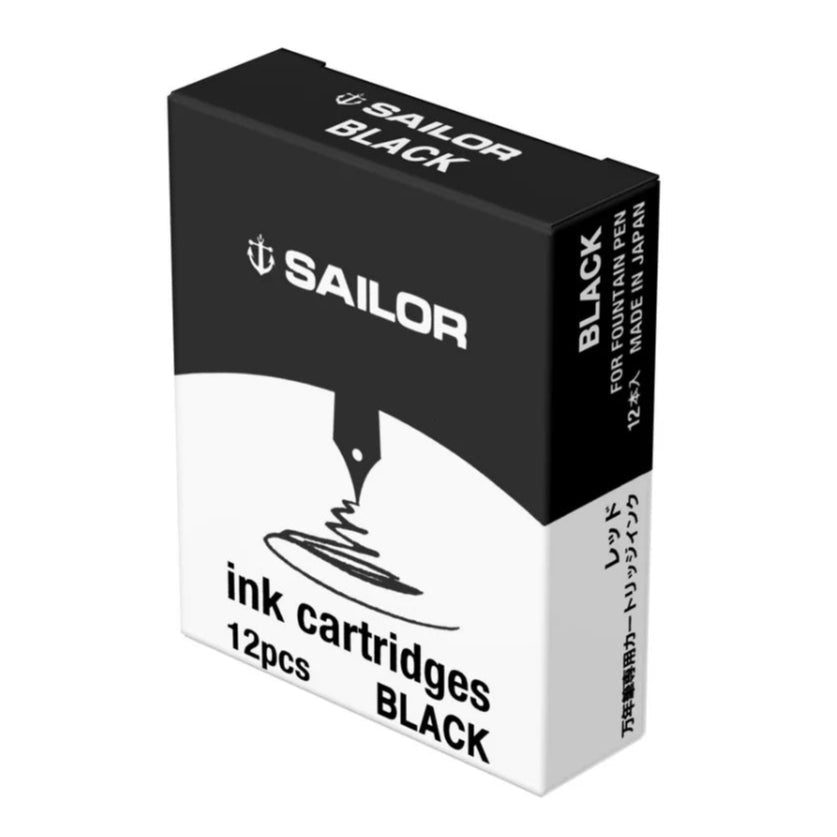 12 BLACK MANUSCRIPT INK CARTRIDGES INTERNATIONAL SIZE FOUNTAIN PEN MC0461CB | UK