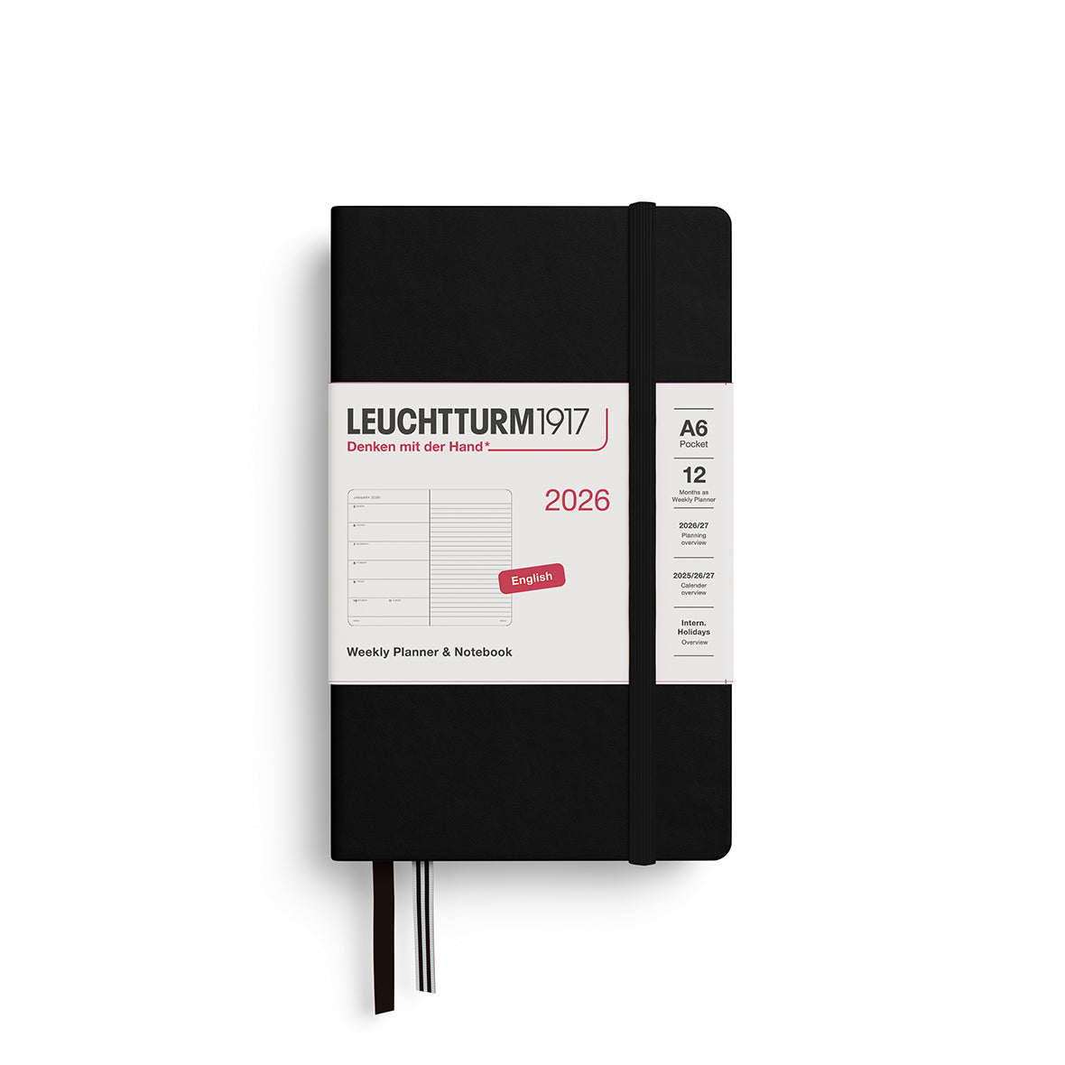 Weekly Planner & Lined Notebook - Hardcover (A6) - 2026