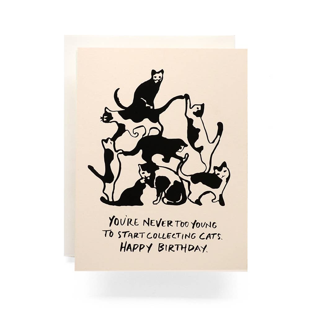 Antiquaria - Cat Tower Birthday Greeting Card