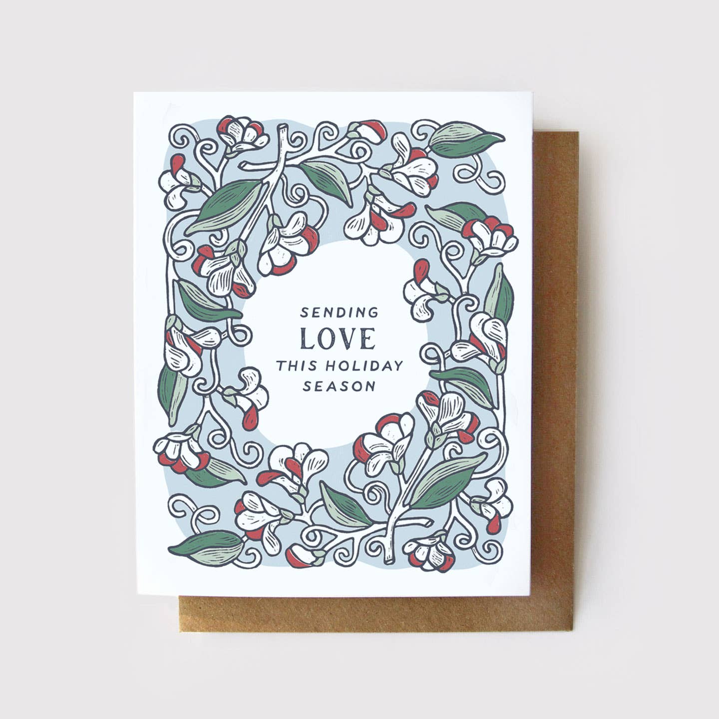Root & Branch Paper Co. - Sending Love this Holiday Season - Sweet Pea Card