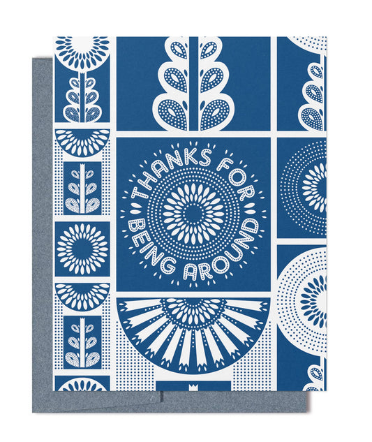 MASU - Folk Art Inspired Floral Thank You Greeting Card